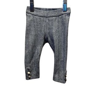 Janie and Jack Baby Girl’s Blue Herringbone Ponte Pants Leggings 6-12 Months